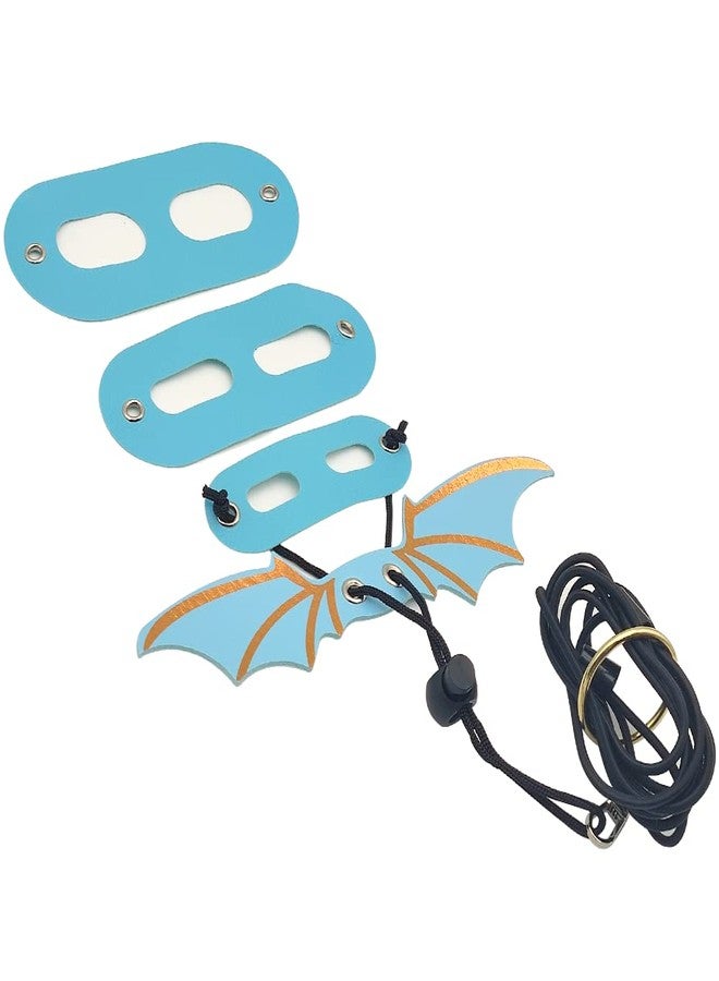 Abustle pig Adjustable Bearded Dragon Leash Harness,3 Size Pack Leather Wings Safty Walking Leash for Bearded Dragon Lizard Reptiles (Blue) - Image 3